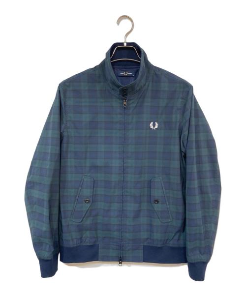 FRED PERRY（フレッドペリー）FRED PERRY (フレッドペリー) Logo Embroidery Stretch Swing Top ネイビー×グリーン サイズ:Mの古着・服飾アイテム