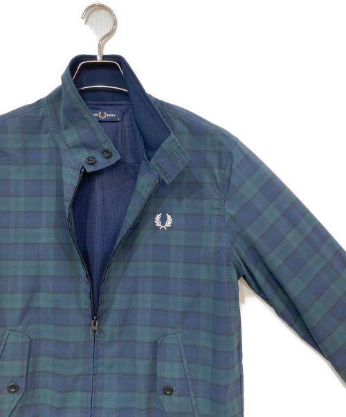 FRED PERRY（フレッドペリー）FRED PERRY (フレッドペリー) Logo Embroidery Stretch Swing Top ネイビー×グリーン サイズ:Mの古着・服飾アイテム