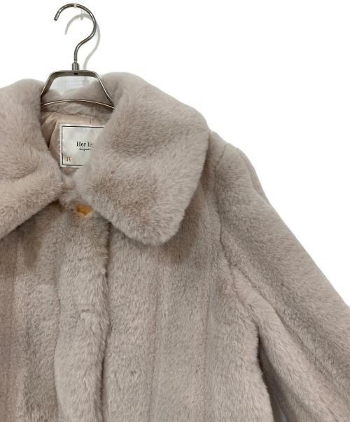 HER LIP TO（ハーリップトゥ）HER LIP TO (ハーリップトゥ) Winter Love Faux Fur Coat/ウィンターラブフェイクファーコート ピンク サイズ:SIZE Mの古着・服飾アイテム