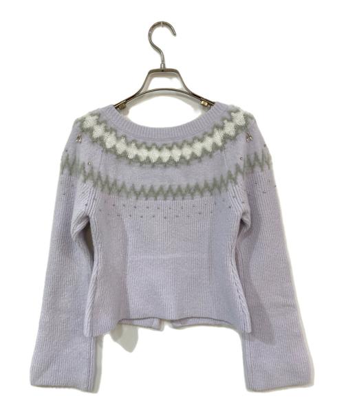 CELFORD（セルフォード）CELFORD (セルフォード) フェアアイルジップカーディガン パープル サイズ:Fの古着・服飾アイテム