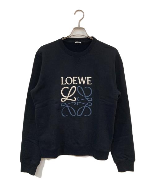 LOEWE（ロエベ）LOEWE (ロエベ) アナグラム エンブロイダリー スウェットシャツ ブラック サイズ:SIZE Mの古着・服飾アイテム