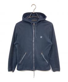 LOUIS VUITTON（ルイ ヴィトン）の古着「レザーロゴパッチジップアップパーカー」｜ネイビー