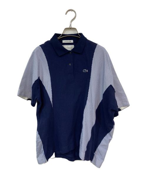 LACOSTE（ラコステ）LACOSTE (ラコステ) sacai (サカイ) ポロシャツ ブルー×ネイビー サイズ:SIZE 38の古着・服飾アイテム
