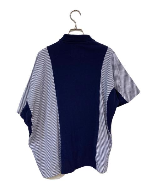 LACOSTE（ラコステ）LACOSTE (ラコステ) sacai (サカイ) ポロシャツ ブルー×ネイビー サイズ:SIZE 38の古着・服飾アイテム
