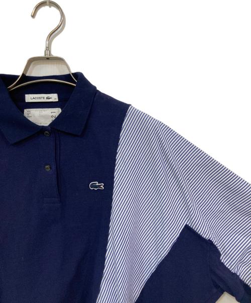 LACOSTE（ラコステ）LACOSTE (ラコステ) sacai (サカイ) ポロシャツ ブルー×ネイビー サイズ:SIZE 38の古着・服飾アイテム