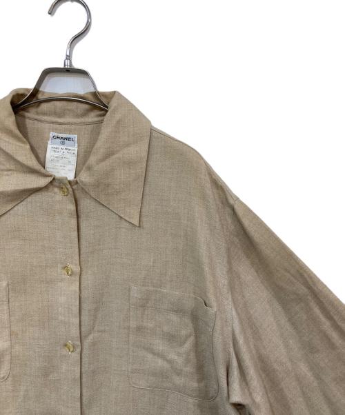 CHANEL（シャネル）CHANEL (シャネル) ココマークボタン カシミヤ混シャツ ベージュ サイズ:SIZE 38の古着・服飾アイテム