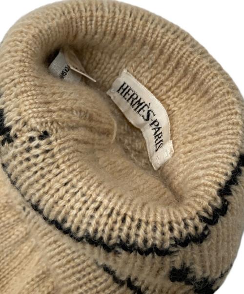 HERMES（エルメス）HERMES (エルメス) カシミヤニットグローブ ベージュの古着・服飾アイテム
