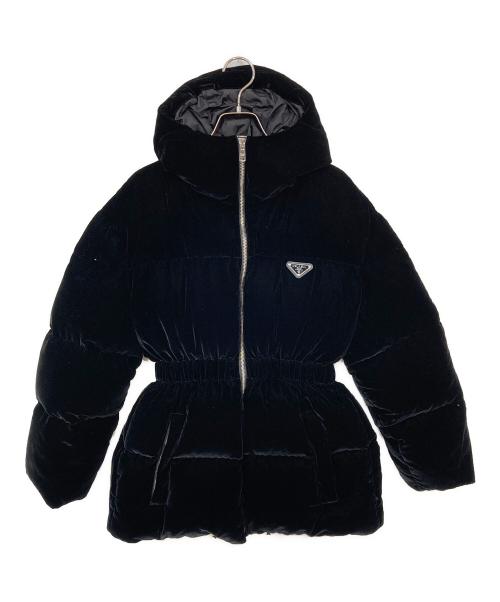 PRADA（プラダ）PRADA (プラダ) ベロアダウンジャケット ブラック サイズ:36の古着・服飾アイテム