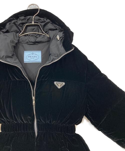 PRADA（プラダ）PRADA (プラダ) ベロアダウンジャケット ブラック サイズ:36の古着・服飾アイテム