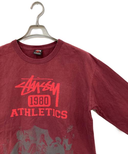 stussy（ステューシー）stussy (ステューシー) ATHLETICプリントカットソー レッド サイズ:Mの古着・服飾アイテム