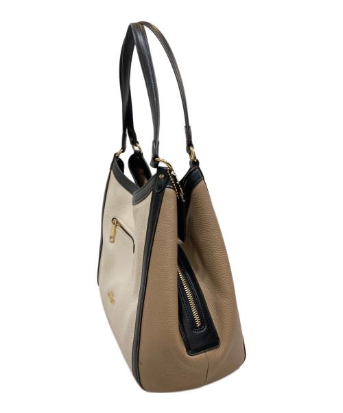 COACH（コーチ）COACH (コーチ) クリスティ カラーブロック トートバッグ ベージュの古着・服飾アイテム