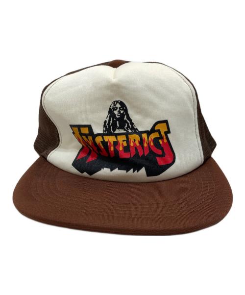 Hysteric Glamour（ヒステリックグラマー）Hysteric Glamour (ヒステリックグラマー) BAD ASS FIRE LOGO メッシュキャップ ブラウンの古着・服飾アイテム