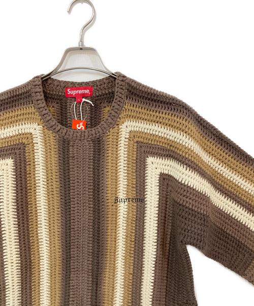 SUPREME（シュプリーム）Supreme (シュプリーム) Hand Crocheted Sweater ブラウン サイズ:Lの古着・服飾アイテム