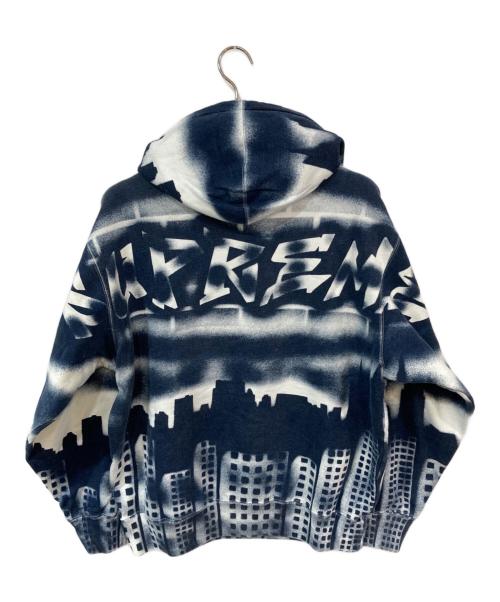 SUPREME（シュプリーム）Supreme (シュプリーム) MLB (エムエルビー) New York Yankees Airbrush Hooded Sweatshirt ブラック×ホワイト サイズ:Mの古着・服飾アイテム