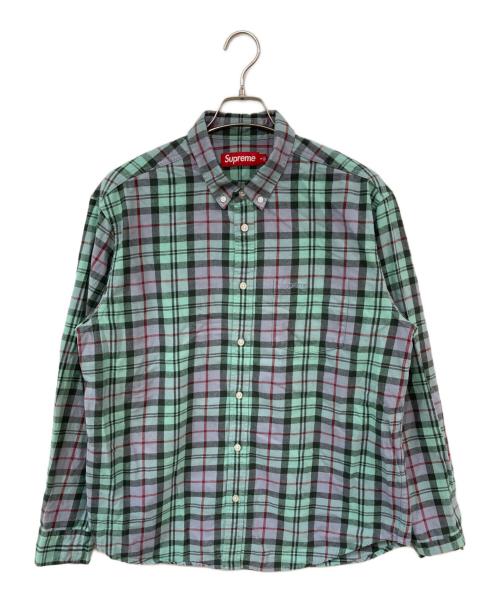 SUPREME（シュプリーム）Supreme (シュプリーム) Plaid Flannel Shirt グリーン×グレー サイズ:Mの古着・服飾アイテム