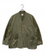 adn parisエーディーエヌ）の古着「Collarless workwear jacket」｜カーキ