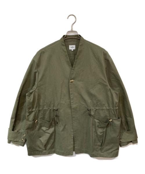 adn paris（エーディーエヌ）adn paris (エーディーエヌ) Collarless workwear jacket カーキ サイズ:Lの古着・服飾アイテム