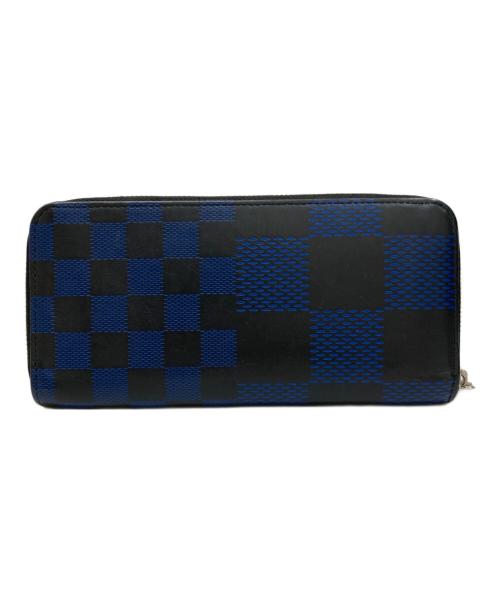 LOUIS VUITTON（ルイ ヴィトン）LOUIS VUITTON (ルイ ヴィトン) ダミエアンフィニ3D ジッピーウォレット ブルーの古着・服飾アイテム
