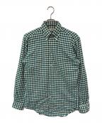 HERMESエルメス）の古着「ギンガムチェックシャツ」｜グリーン