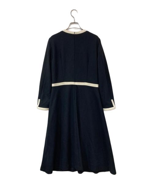 UNTITLED（アンタイトル）UNTITLED (アンタイトル) ウールジャージ 配色ワンピース ブラック サイズ:Lの古着・服飾アイテム