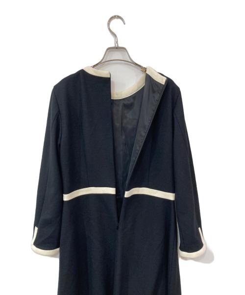 UNTITLED（アンタイトル）UNTITLED (アンタイトル) ウールジャージ 配色ワンピース ブラック サイズ:Lの古着・服飾アイテム