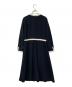 UNTITLED (アンタイトル) ウールジャージ 配色ワンピース ブラック サイズ:L：6000円