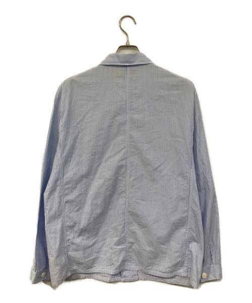 POLO RALPH LAUREN（ポロ・ラルフローレン）POLO RALPH LAUREN (ポロ・ラルフローレン) シアサッカーシャツジャケット ブルー×ホワイト サイズ:SIZE Mの古着・服飾アイテム