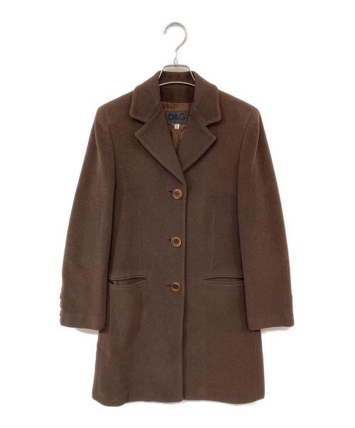 DOLCE & GABBANA（ドルチェ＆ガッバーナ）DOLCE & GABBANA (ドルチェ＆ガッバーナ) 3Bウールコート ブラウン サイズ:22/36の古着・服飾アイテム