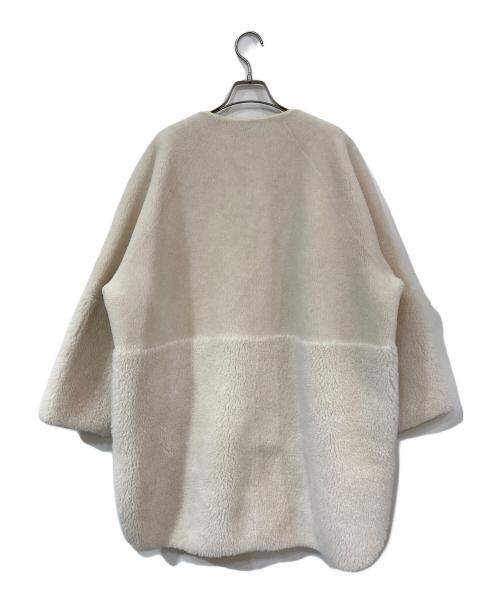 Droite lautreamont（ドロワットロートレアモン）Droite lautreamont (ドロワットロートレアモン) ウールブレンドフェイクボアコート ホワイト サイズ:SIZE 2の古着・服飾アイテム