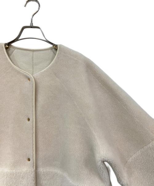 Droite lautreamont（ドロワットロートレアモン）Droite lautreamont (ドロワットロートレアモン) ウールブレンドフェイクボアコート ホワイト サイズ:SIZE 2の古着・服飾アイテム