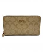 COACHコーチ）の古着「Wallet ラウンドファスナー」｜ベージュ