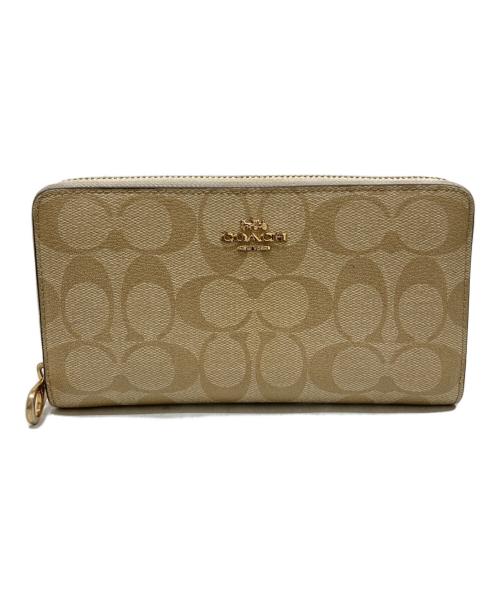 COACH（コーチ）COACH (コーチ) Wallet ラウンドファスナー ベージュの古着・服飾アイテム
