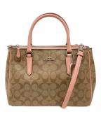 COACHコーチ）の古着「サリー キャリーオール シグネチャー キャンバス バッグ」｜ベージュ