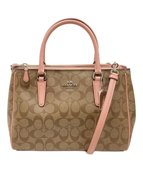 COACH（コーチ）COACH (コーチ) サリー キャリーオール シグネチャー キャンバス バッグ ベージュの古着・服飾アイテム