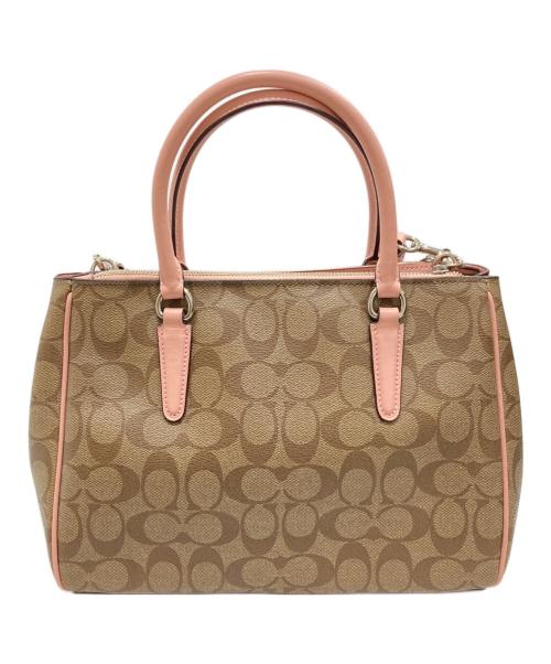 COACH（コーチ）COACH (コーチ) サリー キャリーオール シグネチャー キャンバス バッグ ベージュの古着・服飾アイテム