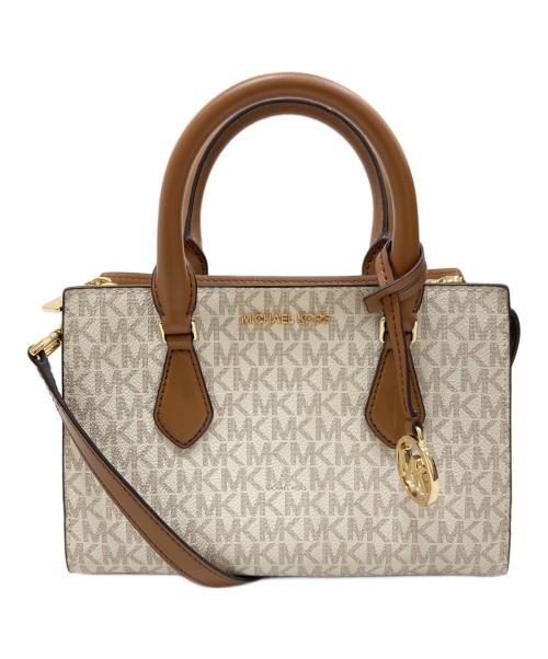 MICHAEL KORS（マイケル・コース）MICHAEL KORS (マイケル・コース) モノグラムショルダーバッグ アイボリー×ブラウンの古着・服飾アイテム