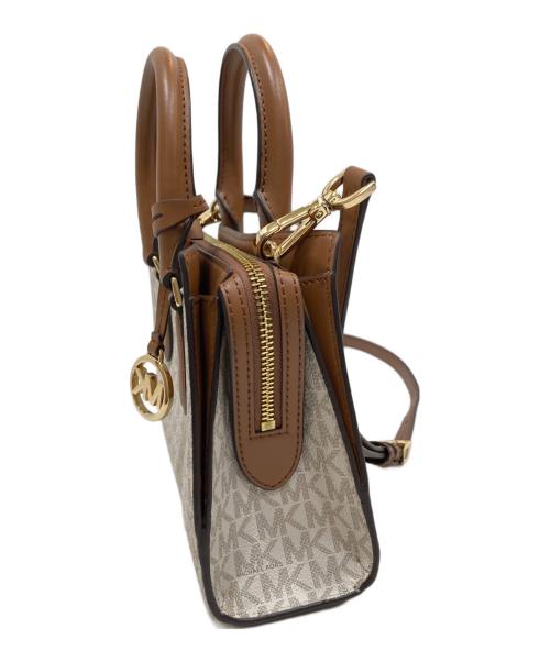 MICHAEL KORS（マイケル・コース）MICHAEL KORS (マイケル・コース) モノグラムショルダーバッグ アイボリー×ブラウンの古着・服飾アイテム