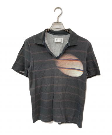 08aw/マルタンマルジェラ10/レーヨン/ボーダースキッパーポロシャツ/48 中古・古着通販】Maison Margiela (メゾンマルジェラ) スキッパー