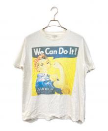 ONEITA（オニータ）の古着「WE CAN DO IT プリントTシャツ/ウィーキャンドゥーイットティーシャツ」｜ホワイト
