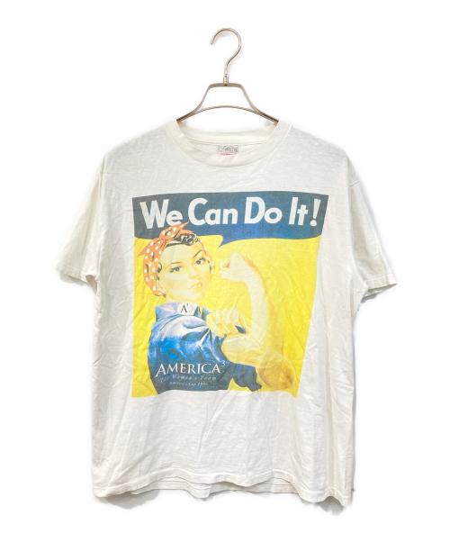 ONEITA（オニータ）ONEITA (オニータ) WE CAN DO IT プリントTシャツ/ウィーキャンドゥーイットティーシャツ ホワイト サイズ:SIZE Lの古着・服飾アイテム