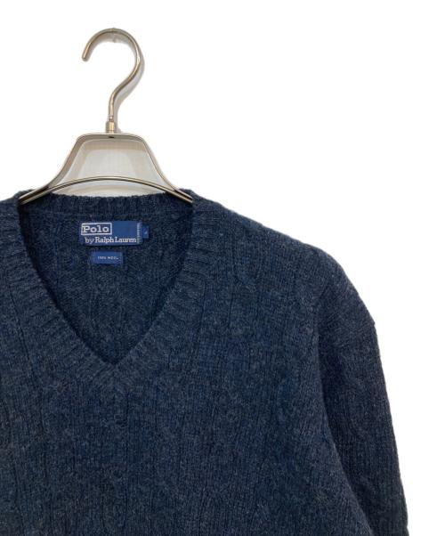 POLO RALPH LAUREN（ポロ・ラルフローレン）POLO RALPH LAUREN (ポロ・ラルフローレン) Vネックニット ネイビー サイズ:Lの古着・服飾アイテム