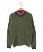 Eddie Bauerエディーバウアー）の古着「モックネックケーブルニット」｜カーキ