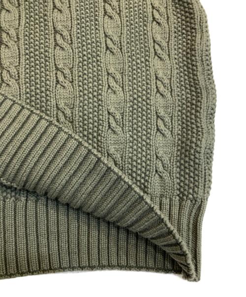 Eddie Bauer（エディーバウアー）Eddie Bauer (エディーバウアー) モックネックケーブルニット カーキ サイズ:Lの古着・服飾アイテム