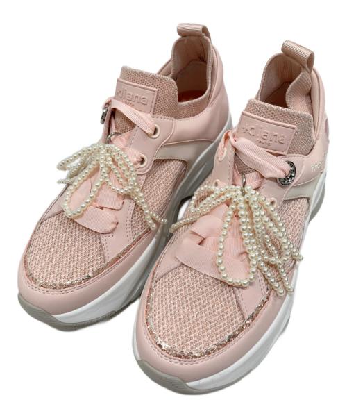 DIANA（ダイアナ）DIANA (ダイアナ) パールリボンスニーカー ピンク サイズ:23.5㎝の古着・服飾アイテム