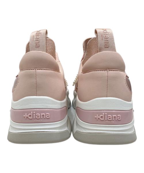 DIANA（ダイアナ）DIANA (ダイアナ) パールリボンスニーカー ピンク サイズ:23.5㎝の古着・服飾アイテム