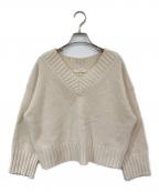 MACPHEEマカフィー）の古着「ラムカシミヤ Vネックプルオーバー」｜アイボリー