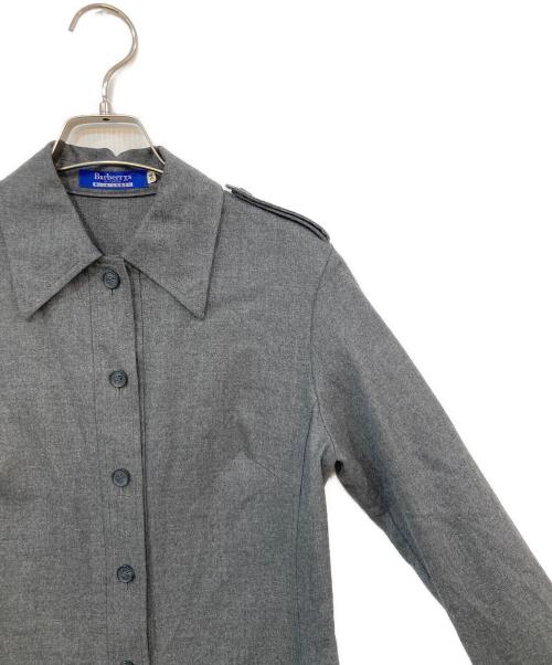 BURBERRY BLUE LABEL（バーバリー ブルー レーベル）BURBERRY BLUE LABEL (バーバリーロンドンブルーレーベル) ウールシャツワンピース グレー サイズ:SIZE 38の古着・服飾アイテム