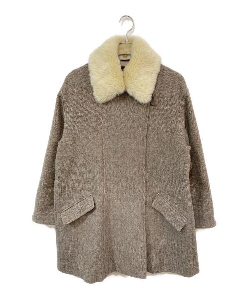 Willis&Geiger（ウィルスガイガー）willis&Geiger (ウィルスガイガー) ファー付きウールコート ブラウン サイズ:-の古着・服飾アイテム