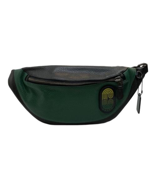 COACH（コーチ）COACH (コーチ) ウエストバッグ グリーン×ブラックの古着・服飾アイテム