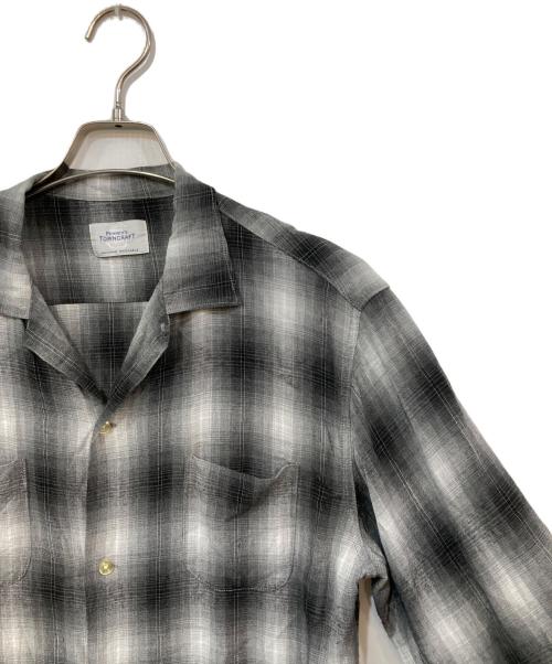 TOWN CRAFT（タウンクラフト）TOWN CRAFT (タウンクラフト) レーヨンオンブレチェックシャツ グレー サイズ:SIZE Sの古着・服飾アイテム